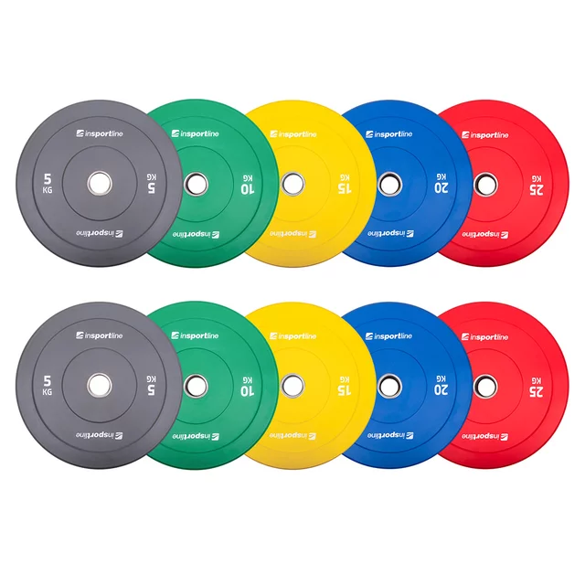 Rubber Weight Plate Set inSPORTline Bumper Plate Go 2 x 5-25 kg 50 mm