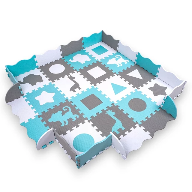 Foam Puzzle Playmat w/ Playpen inSPORTline Smarfino 30 x 30 x 1 cm, 36 Pieces