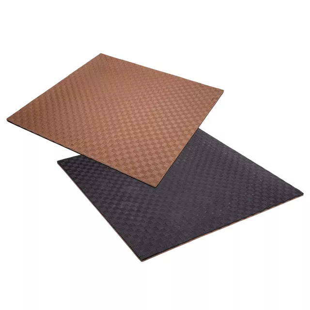 Tatami Puzzle Mat inSPORTline Sazegul 100 x 100 x 2 cm - mocha mousse-černá, vzor 5 proužků