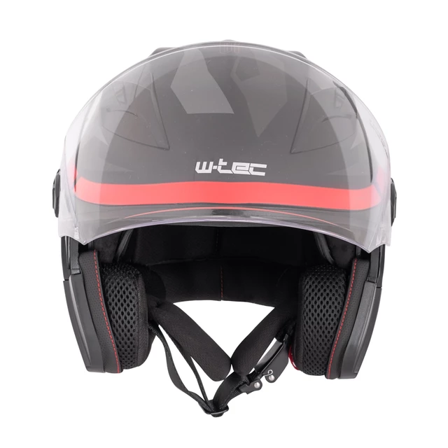 Open-Face Helmet W-TEC Barcela Vermella - Black-Grey