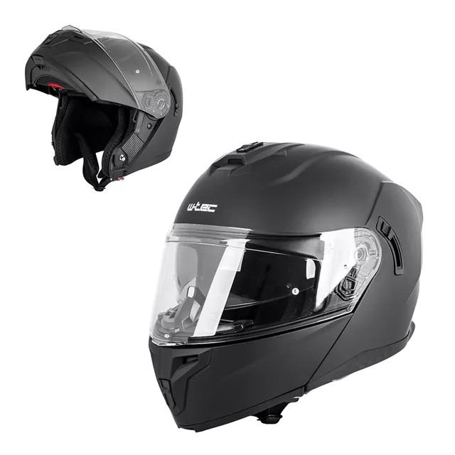 Flip-Up Motorcycle Helmet W-TEC Benidor - Matte Black