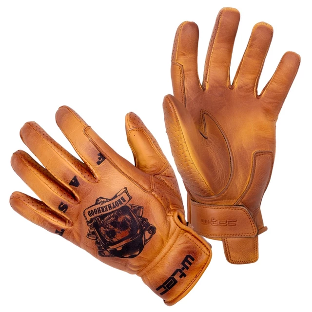 Leather Summer Motorcycle Gloves W-TEC Gatorrano - Brown - Brown
