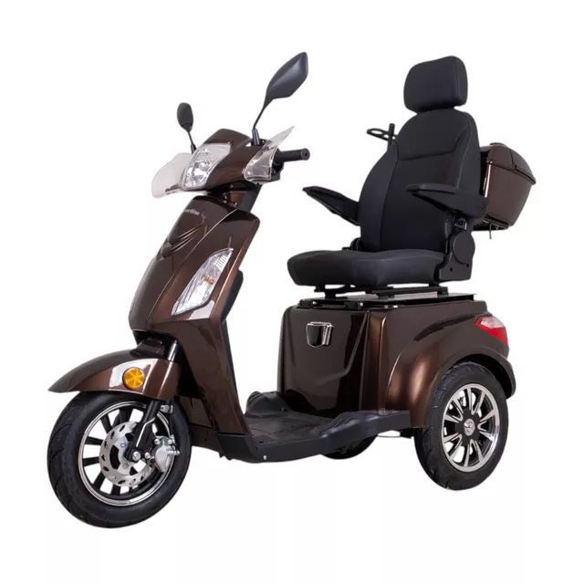 Three-Wheel Electric Scooter inSPORTline Zorica Deluxe w/ Electromagnetic Brake - Brown