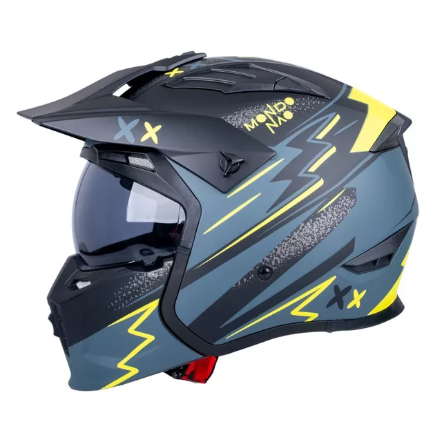 Modular Motorcycle Helmet W-TEC Badalone Graphic - matně černá-žlutá