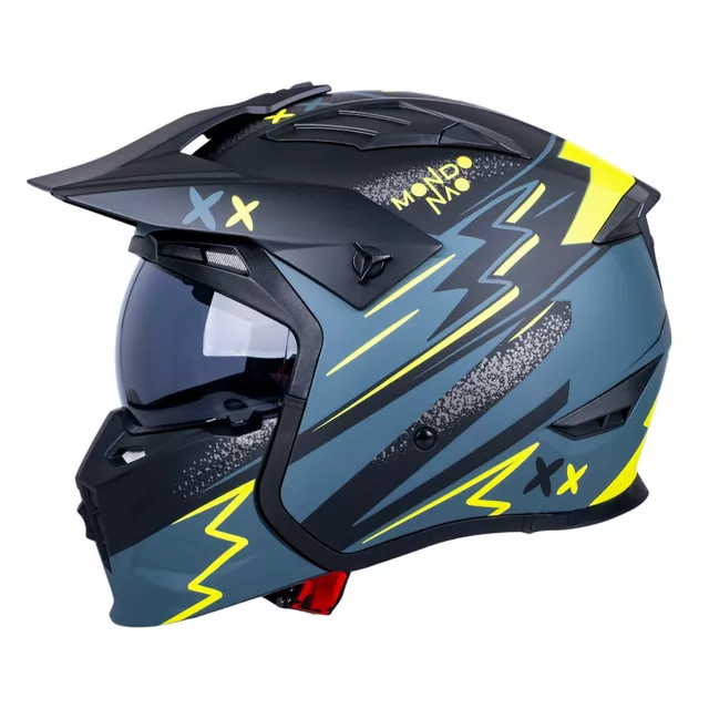 Modular Motorcycle Helmet W-TEC Badalone Graphic - matně černá-žlutá