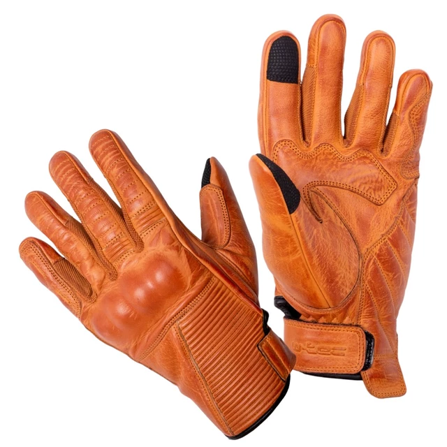 Leather Motorcycle Gloves W-TEC Kruegero - Brown - Brown