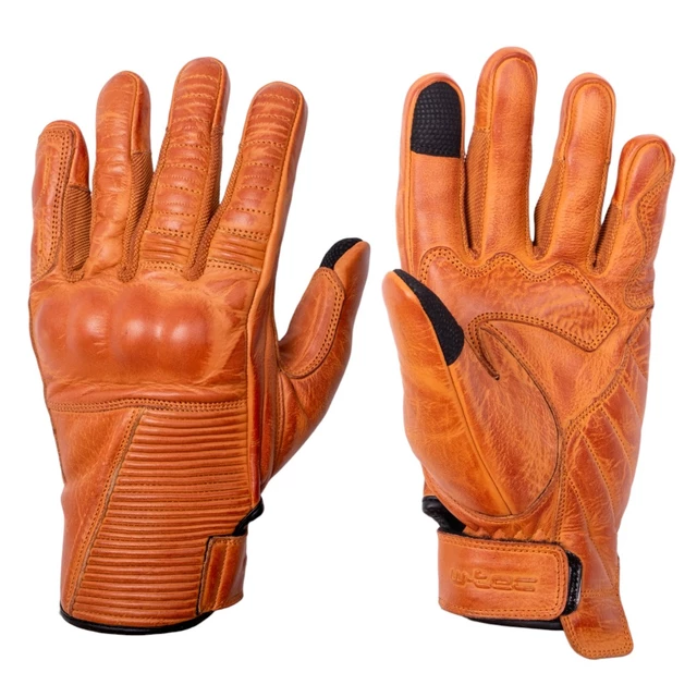 Leather Motorcycle Gloves W-TEC Kruegero - Brown