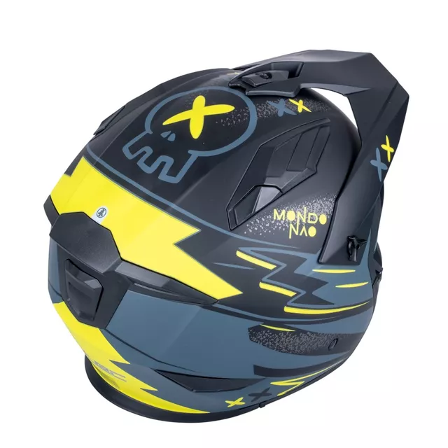 Modular Motorcycle Helmet W-TEC Badalone Graphic - matně černá-žlutá