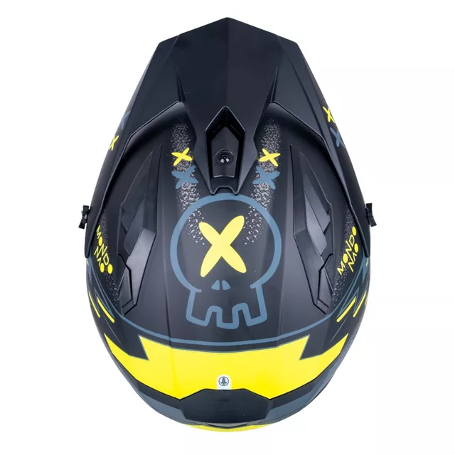 Modular Motorcycle Helmet W-TEC Badalone Graphic - matně černá-žlutá