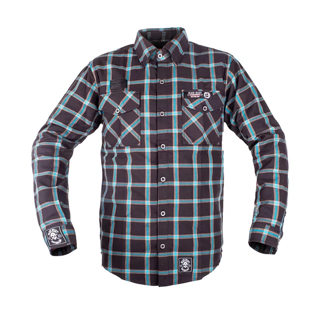 Shirt W-TEC Black Heart Respector II - černá s modrým pruhem - černá s modrým pruhem