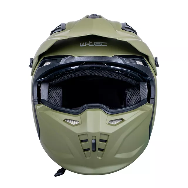 Modular Motorcycle Helmet W-TEC Badalone Army - béžová matná