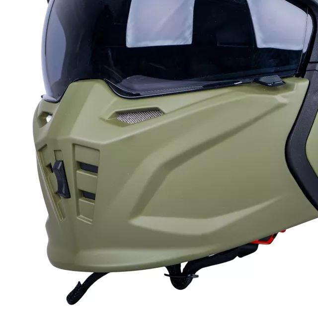 Modular Motorcycle Helmet W-TEC Badalone Army - béžová matná