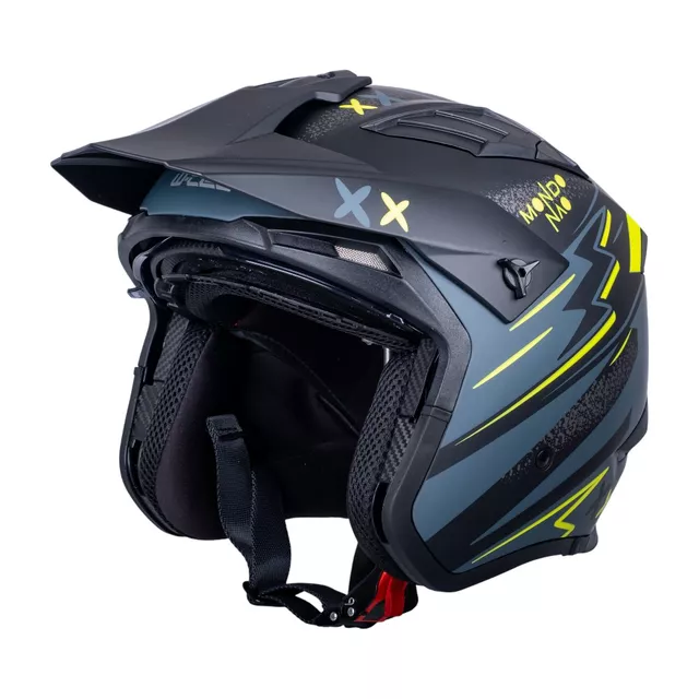 Modular Motorcycle Helmet W-TEC Badalone Graphic - matně černá-žlutá