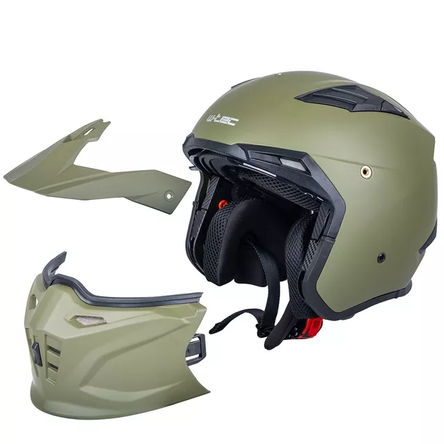 Modular Motorcycle Helmet W-TEC Badalone Army - béžová matná