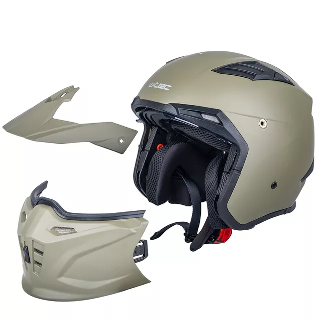 Modular Motorcycle Helmet W-TEC Badalone Army - béžová matná