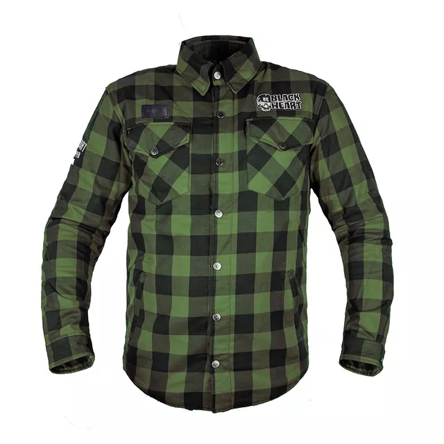 Motorcycle Shirt W-TEC Black Heart Rattlesneak - červeno-černá kostkovaná - zeleno-černá kostkovaná