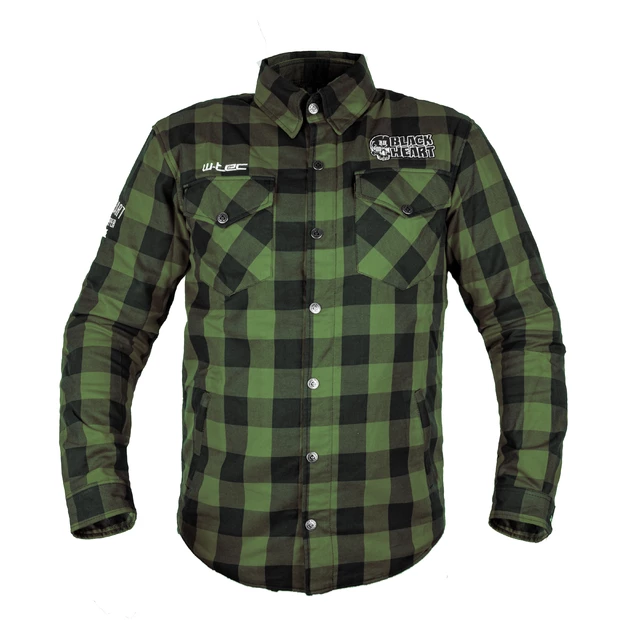 Motorcycle Shirt W-TEC Black Heart Rattlesneak - červeno-černá kostkovaná - zeleno-černá kostkovaná