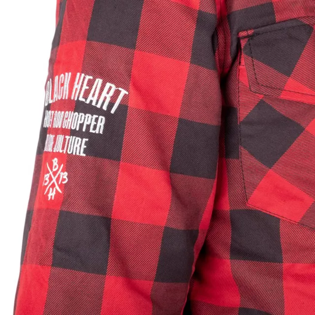 Motorcycle Shirt W-TEC Black Heart Rattlesneak - červeno-černá kostkovaná