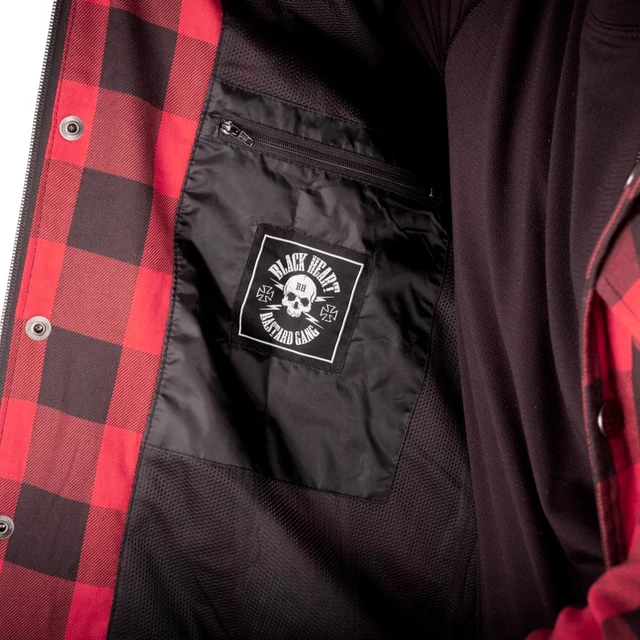 Motorcycle Shirt W-TEC Black Heart Rattlesneak - červeno-černá kostkovaná