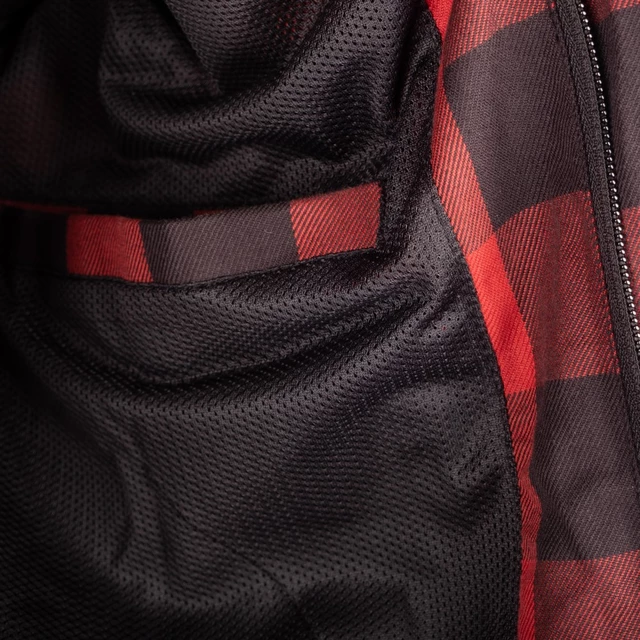 Motorcycle Shirt W-TEC Black Heart Rattlesneak - červeno-černá kostkovaná