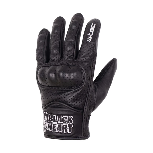 Leather Motorcycle Gloves W-TEC Black Heart Rookah - Black