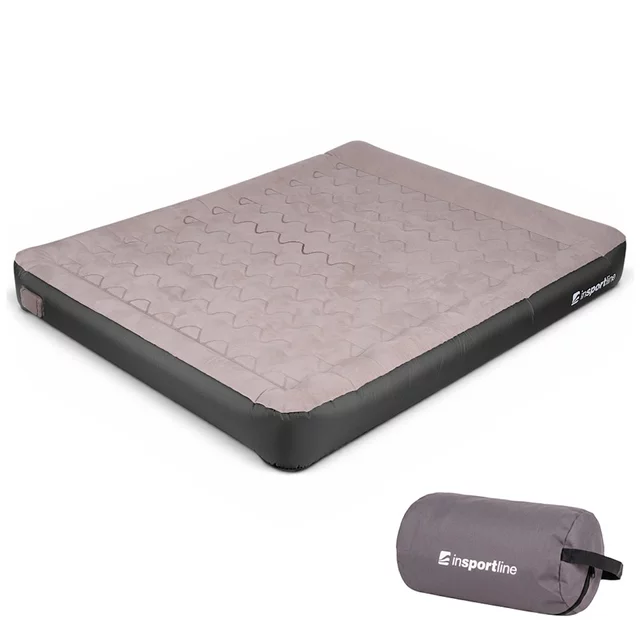 Double Inflatable Mattress inSPORTline Valkon Duo 192x151x22 cm with Built-in Electric Pump