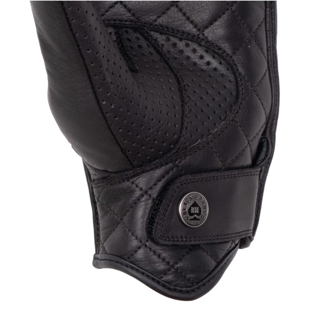 Leather Motorcycle Gloves W-TEC Black Heart Rookah - Black