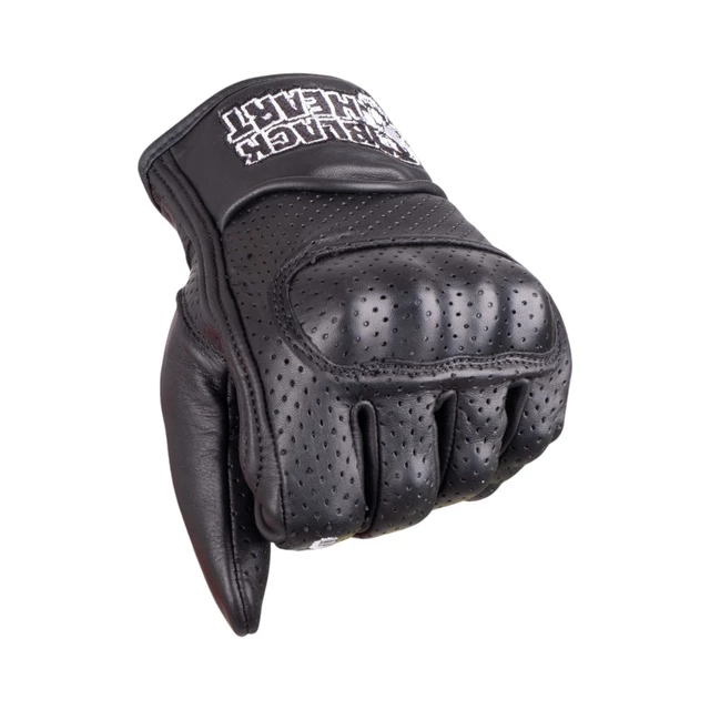 Leather Motorcycle Gloves W-TEC Black Heart Rookah - Black