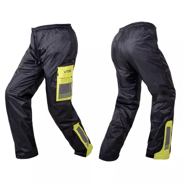 Waterproof Motorcycle Pants W-TEC Colnari - Black-Fluo Green - Black-Fluo Green