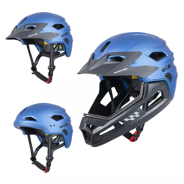 Junior Downhill Helmet W-TEC Estreito - Matt Metal - Matt Blue
