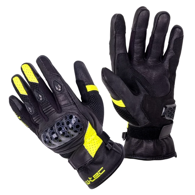 Motorcycle Gloves W-TEC Kudavo - Black-Fluo - Black-Fluo