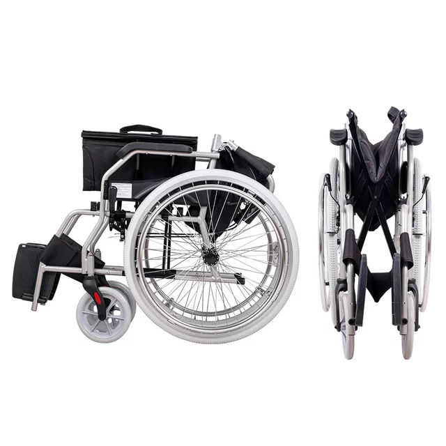 Lightweight Foldable Mechanical Wheelchair inSPORTline Jakesully w/ Light-Colored Wheels • 13 kg • Load Capacity up to 100 kg