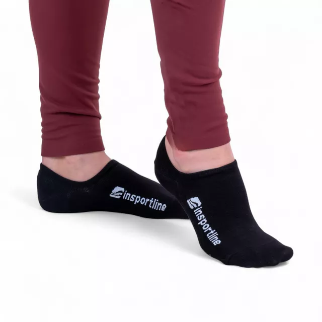 No-Show Bamboo Socks inSPORTline Silvatic Noshow AG+ Antibacterial – 3 Pairs - Black - Black