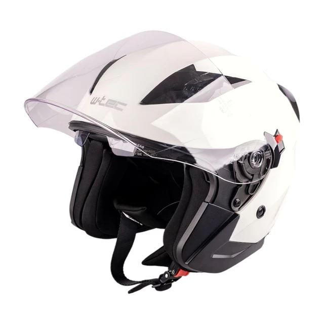 Motorcycle Helmet W-TEC Putta - Matt Black-Bronze - Pearl White