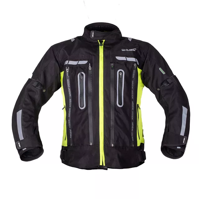 Motorcycle Jacket W-TEC Gelnair EVO - Black-Grey - Black-Fluo