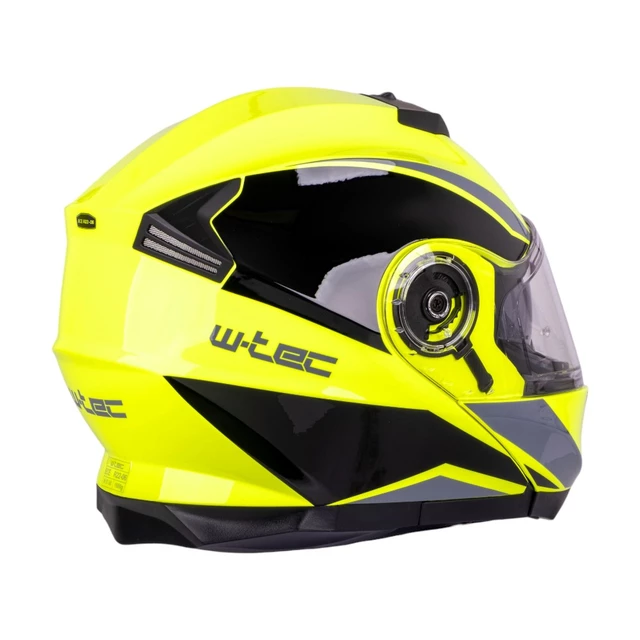 Flip-Up Motorcycle Helmet W-TEC Banelmeda - Black-Fluo Yellow