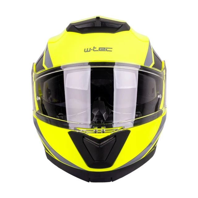 Flip-Up Motorcycle Helmet W-TEC Banelmeda - Black-Fluo Yellow