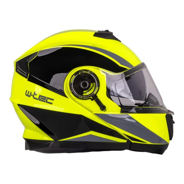Flip-Up Motorcycle Helmet W-TEC Banelmeda - Black-Fluo Yellow
