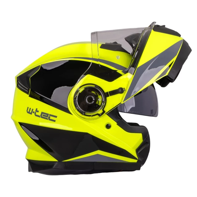 Flip-Up Motorcycle Helmet W-TEC Banelmeda - Black-Fluo Yellow