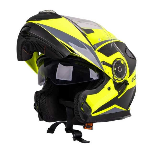 Flip-Up Motorcycle Helmet W-TEC Banelmeda - Black-Fluo Yellow