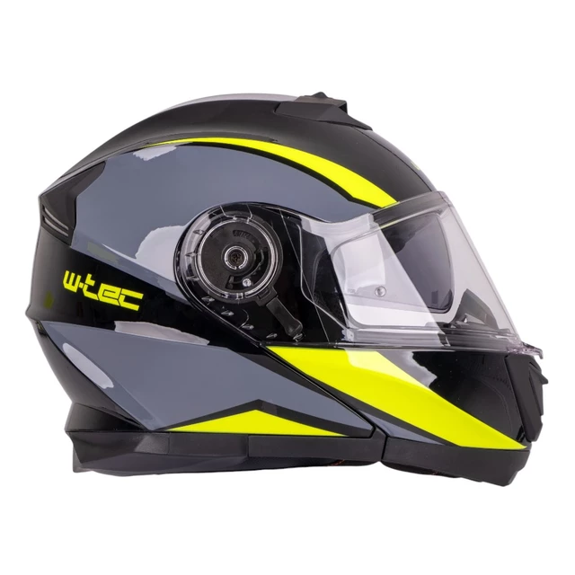 Flip-Up Motorcycle Helmet W-TEC Banelmeda - Black-Fluo Yellow