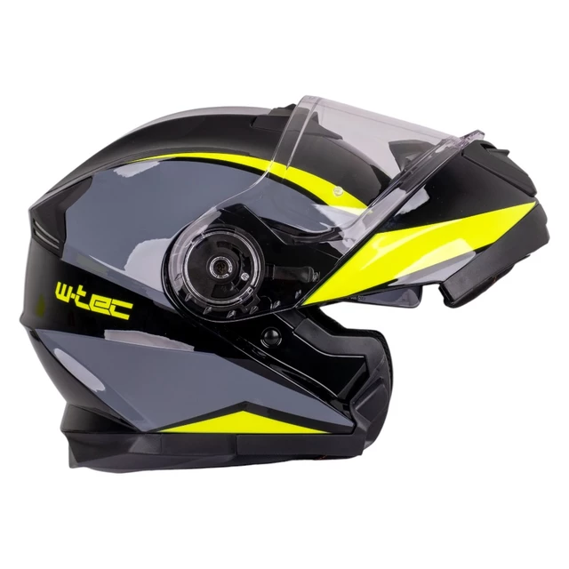 Flip-Up Motorcycle Helmet W-TEC Banelmeda - Black-Fluo Yellow