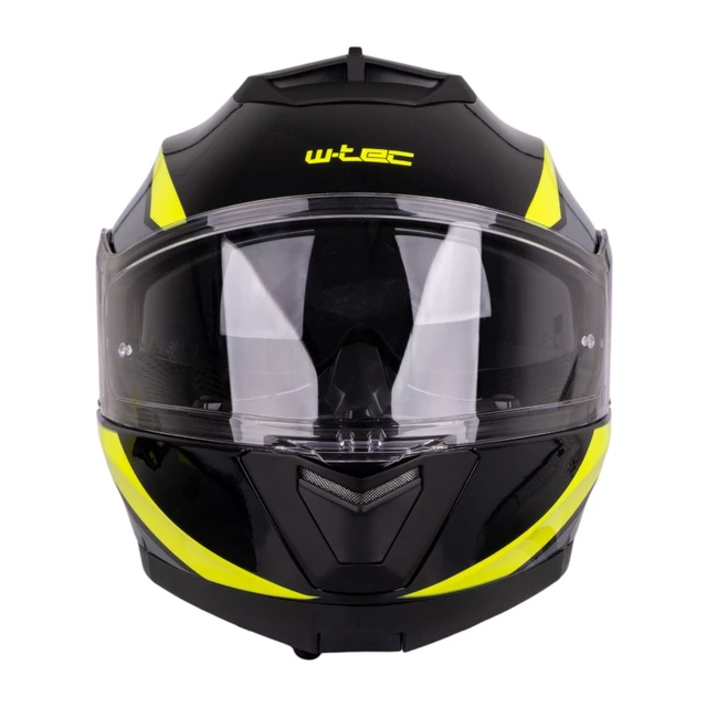 Flip-Up Motorcycle Helmet W-TEC Banelmeda - Black-Fluo Yellow