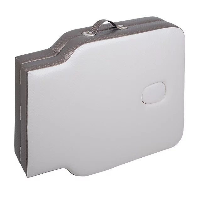 2-Section Aluminum Massage Table inSPORTline Kiyora (186 × 70 × 62.5–85.5 cm) - White Grey