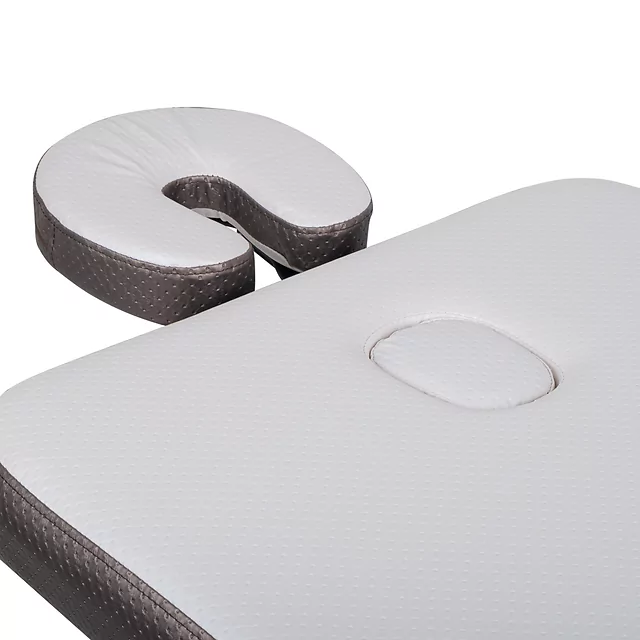 2-Section Aluminum Massage Table inSPORTline Kiyora (186 × 70 × 62.5–85.5 cm) - White Grey