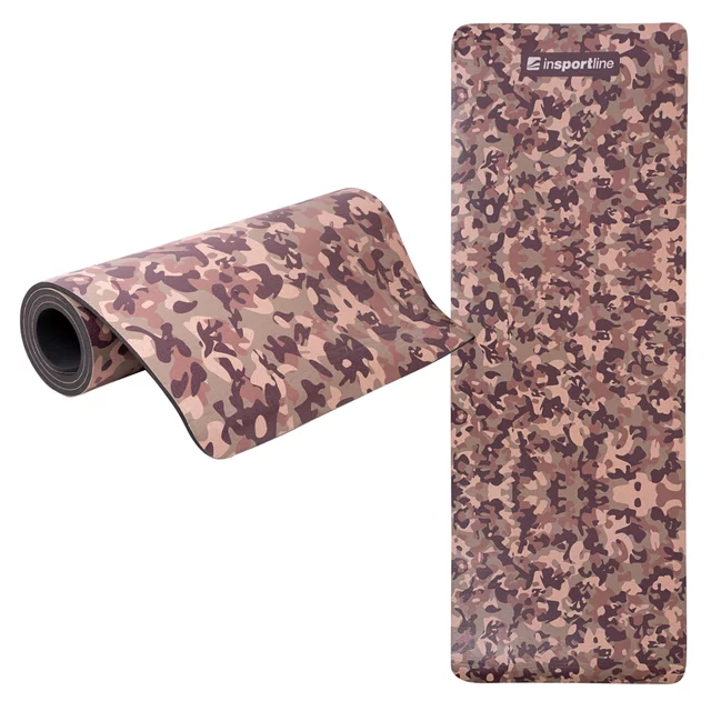 Exercise Mat inSPORTline Camu 173x61x0.4cm - Grey Camouflage - Brown Camouflage