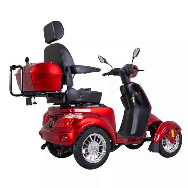 Four-Wheel Electric Scooter w/ Tow Bar & Trailer inSPORTline Antun - Red