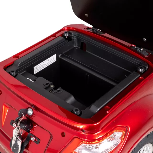 Four-Wheel Electric Scooter w/ Tow Bar & Trailer inSPORTline Antun - Red