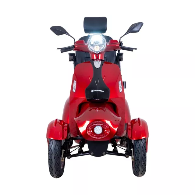 Four-Wheel Electric Scooter w/ Tow Bar & Trailer inSPORTline Antun - Red