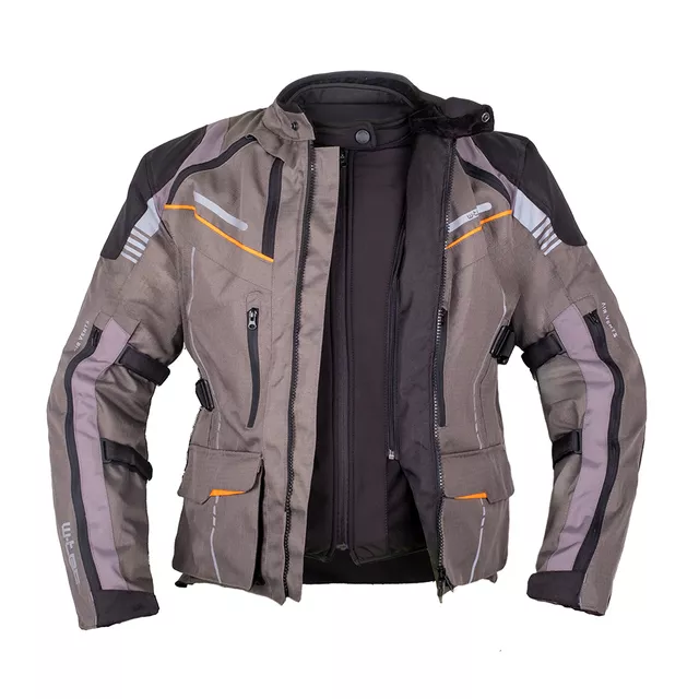 Touring Motorcycle Jacket W-TEC Smackton - Grey Orange